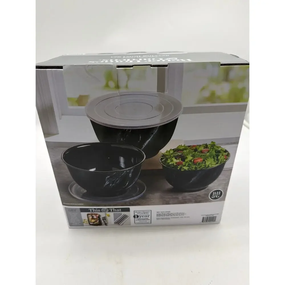 New‎ Better Homes & Gardens Serving Bowl Set -Black Marble
